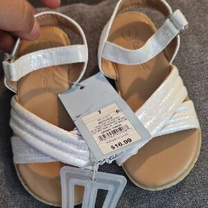 Chloe Shimmering White Kids Sandals